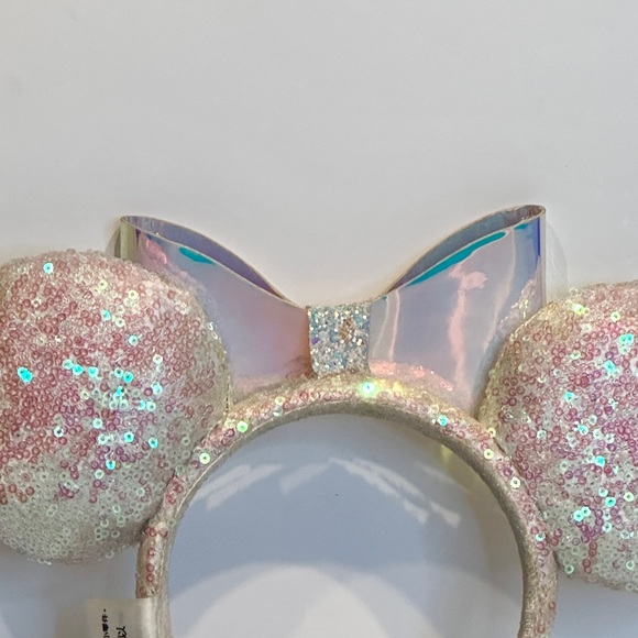 Disney Parks Iridescent Minnie Ears Sequins Bow Limited Glitter Rare Headband - Picture 9 of 12